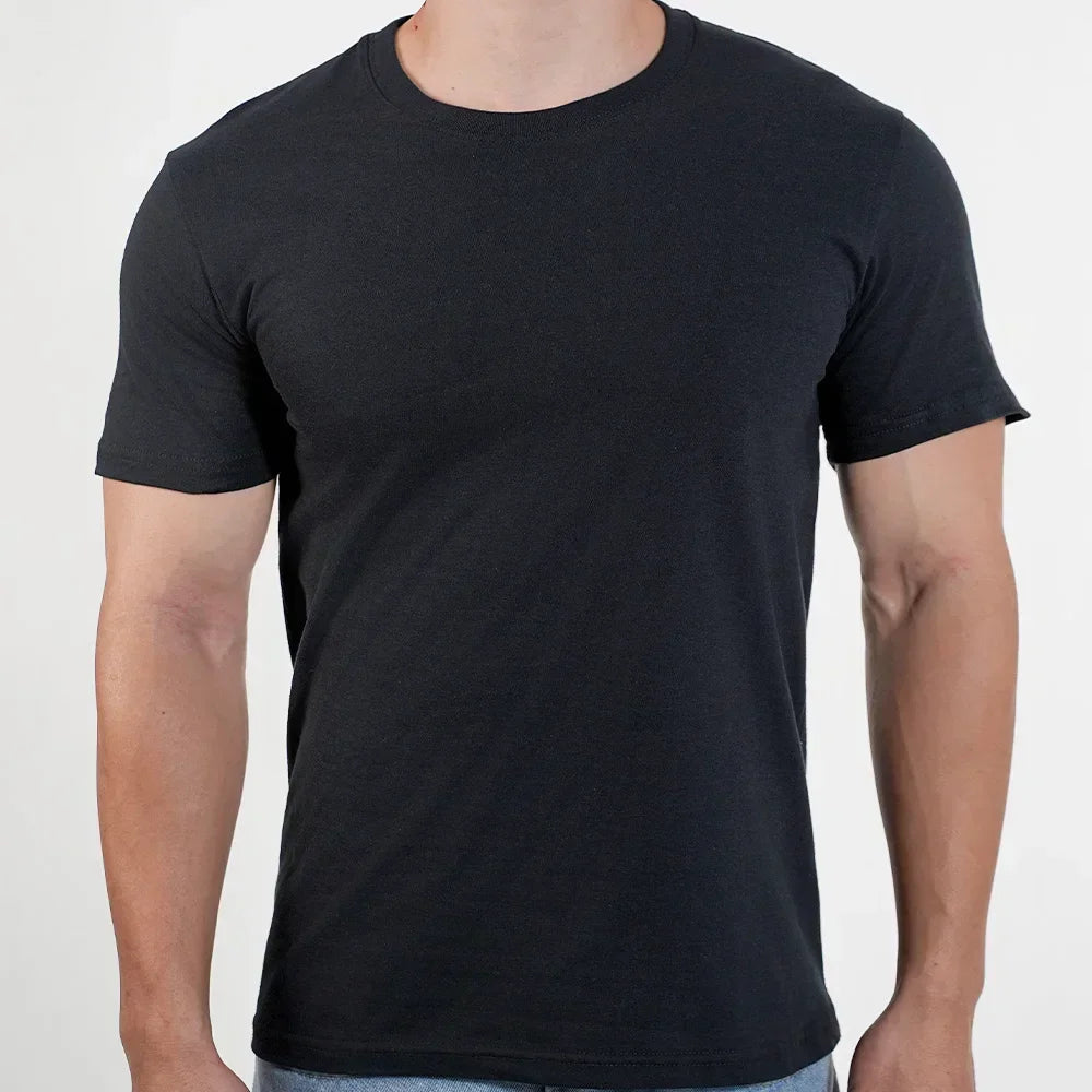 Mens Slim Fit Sports Short Sleeve T-shirt European and American Summer Fashion O-neck Quick-drying Elastic Gym Fitness T Shirt