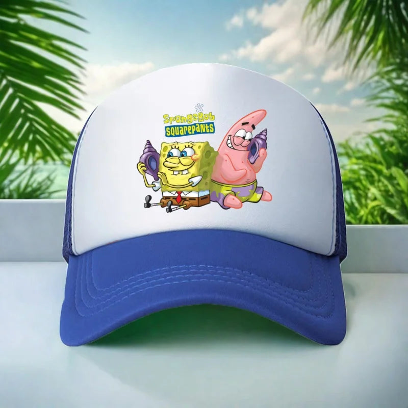 Kids Hat Beautiful Girl Anime SpongeBob Print 6-15Yrs Boy Girl Youth 58CM Travel Sun Hat Baseball Hat Charming Casual Sports Hat