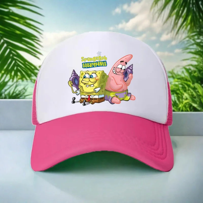 Kids Hat Beautiful Girl Anime SpongeBob Print 6-15Yrs Boy Girl Youth 58CM Travel Sun Hat Baseball Hat Charming Casual Sports Hat
