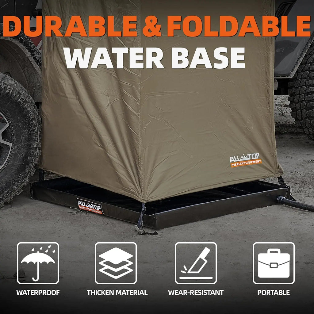 Foldable Shower Basin Pan, 41x41x5in Collapsible with Removable Drain Pipe and Storage Bag for Universal Use