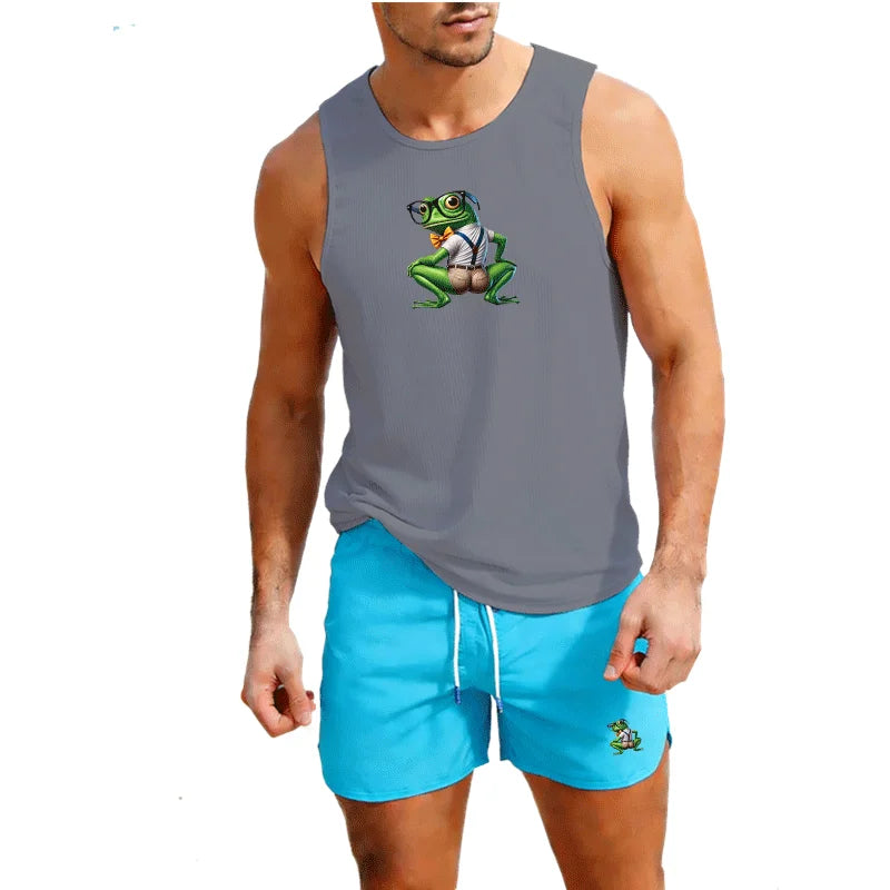 Gym Tank Tops Men Running Vests Fitness Clothing Mens Bodybuilding Stringer Tanktop Summer Sports Clothing