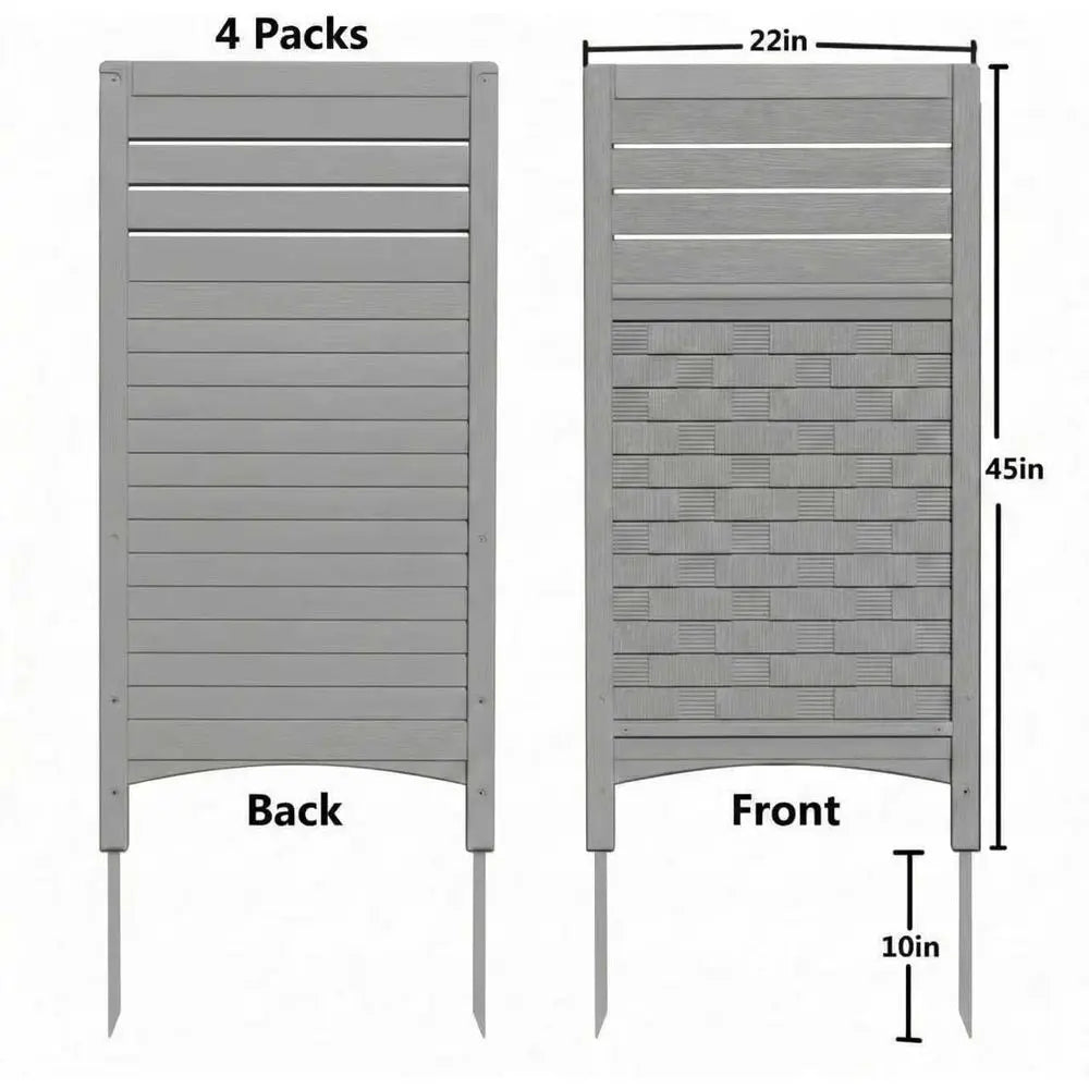 4-Pack Grey Outdoor Privacy Screens for Air Conditioners and Pool Equipment Enclosures
