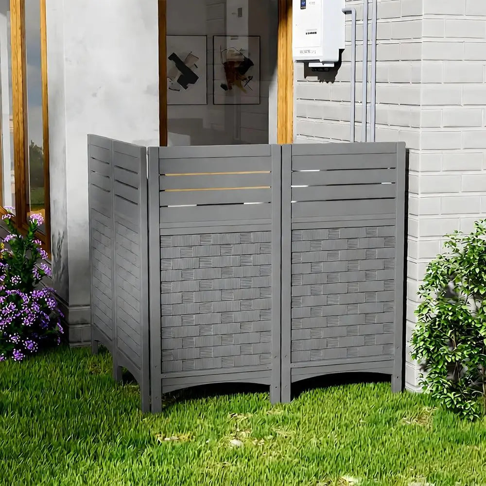 4-Pack Grey Outdoor Privacy Screens for Air Conditioners and Pool Equipment Enclosures