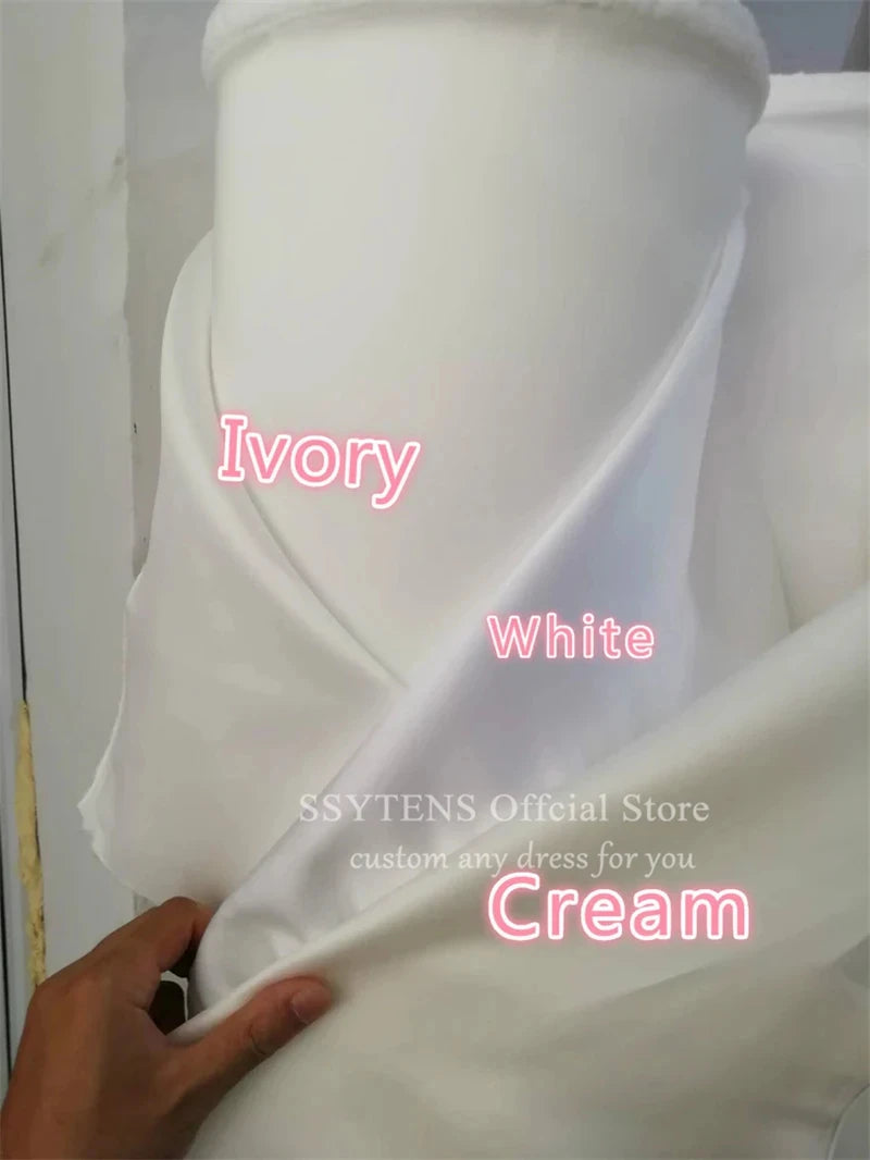 SSYTENS Chic Mini Wedding Dresses Ruffled Bride Dresses Tiered Organza Off Shoulder White A Line Robes De Celebrity Customized