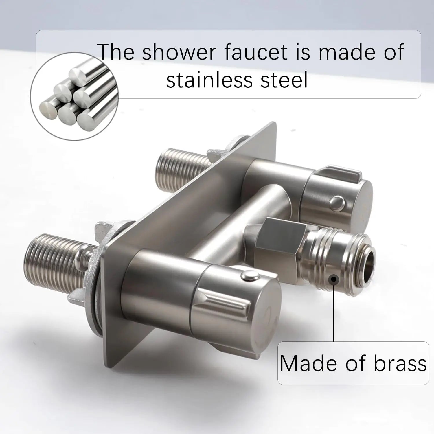 All Metal RV Quick Connect Faucet, 4" Shower Valve Kit for Camper Outside Replacement in Brushed Nickel