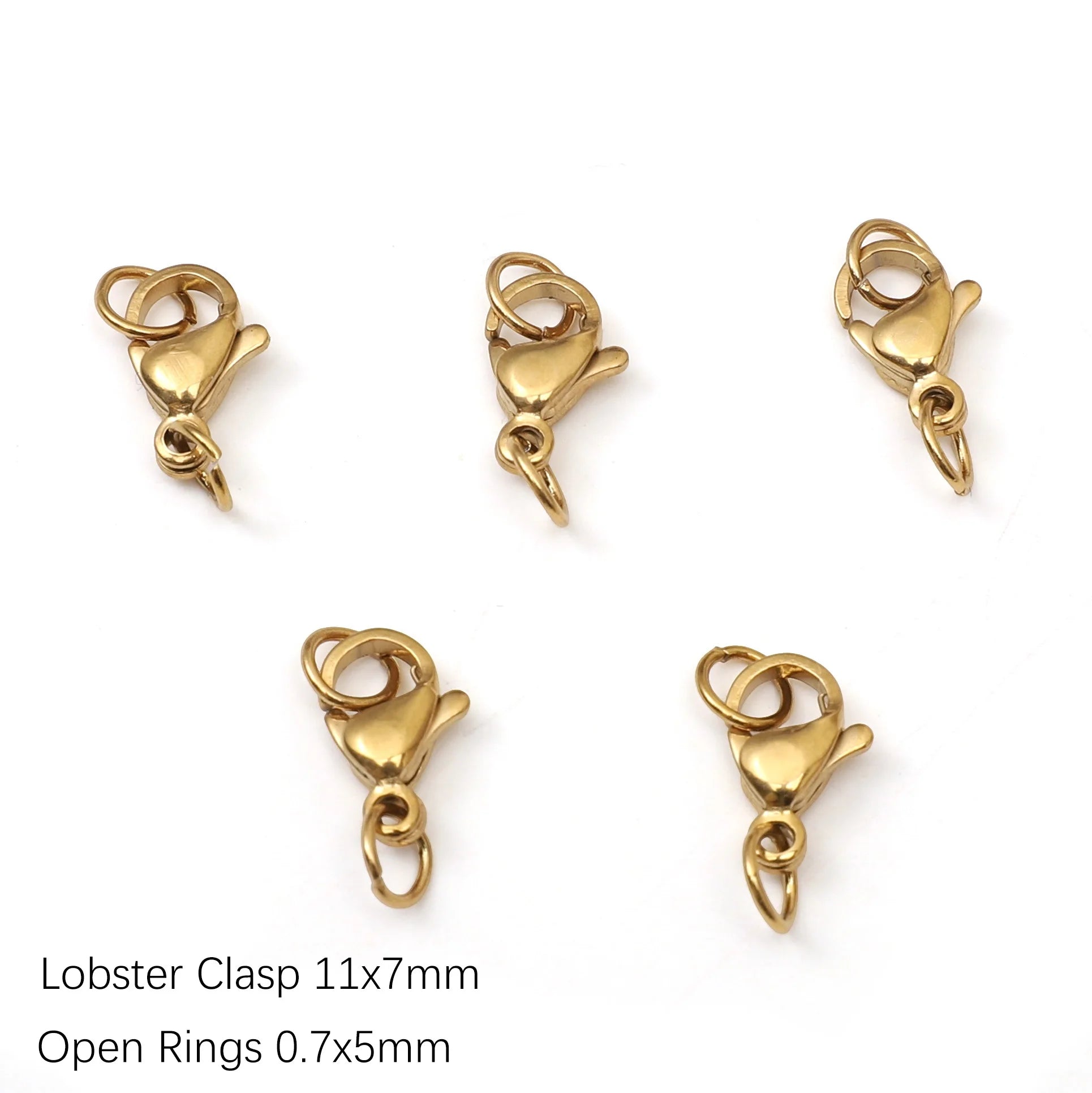 5-10Pcs Rhodium/Gold Color Stainless Steel Lobster Clasps With Rings DIY Bracelet Necklace Jewelry Making Connectors Accessories