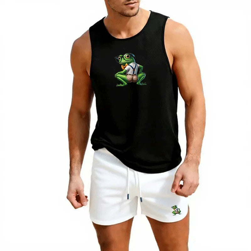 Gym Tank Tops Men Running Vests Fitness Clothing Mens Bodybuilding Stringer Tanktop Summer Sports Clothing