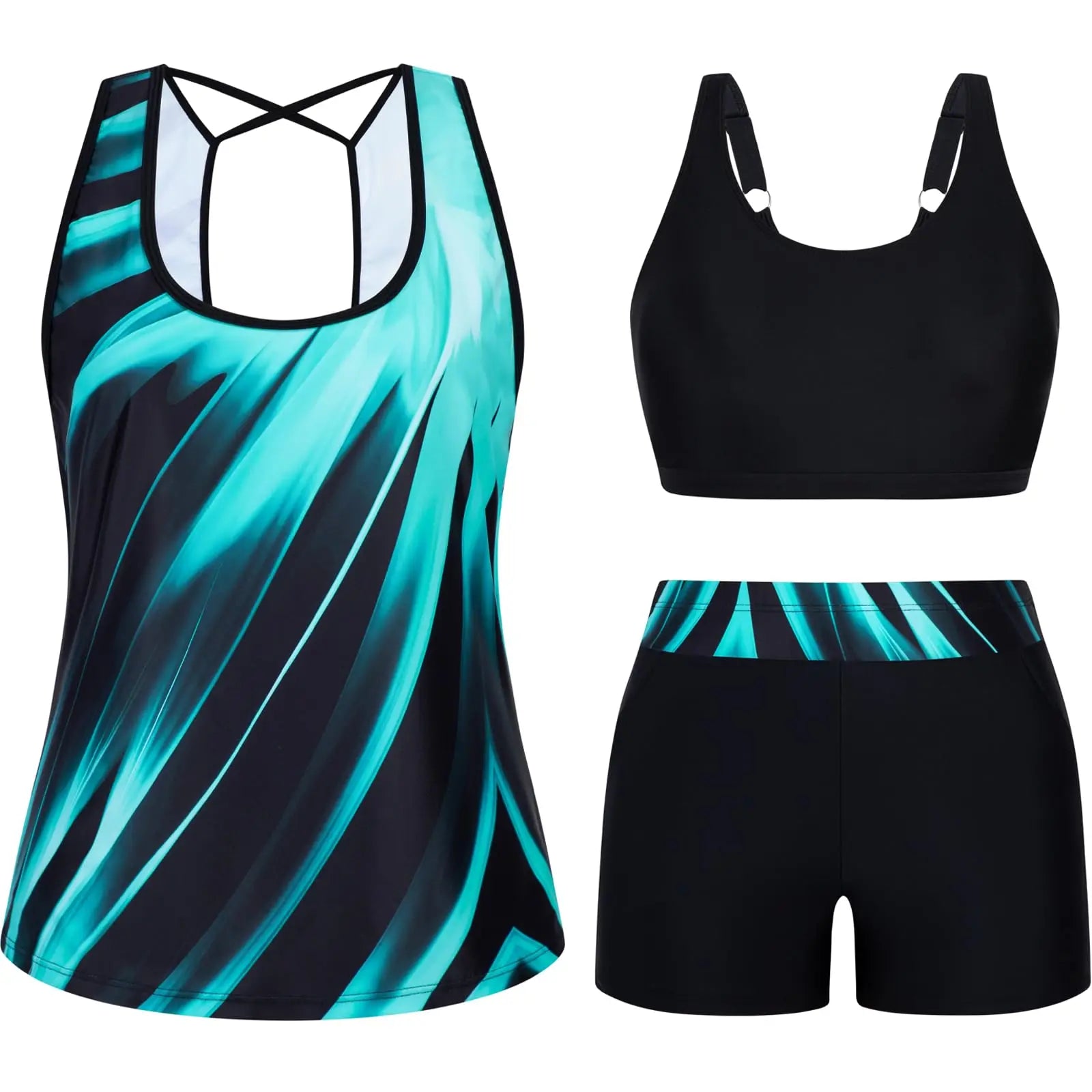 Arolina 3 Piece Swimsuits for Women Tankini Sets Modest Bathing Suits Plus Size Swimsuit Swimwear 2026