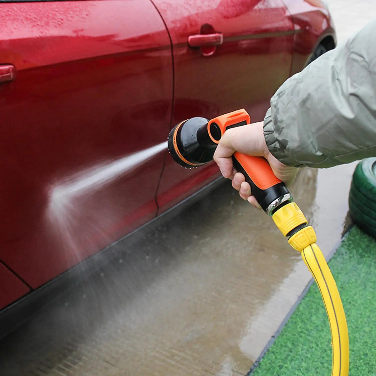 Water Hose Nozzle 5 Patterns Washer Head High Pressure Outdoor Hose Nozzle For Car Washing Auto Lawn Gardening Plant Outdoor