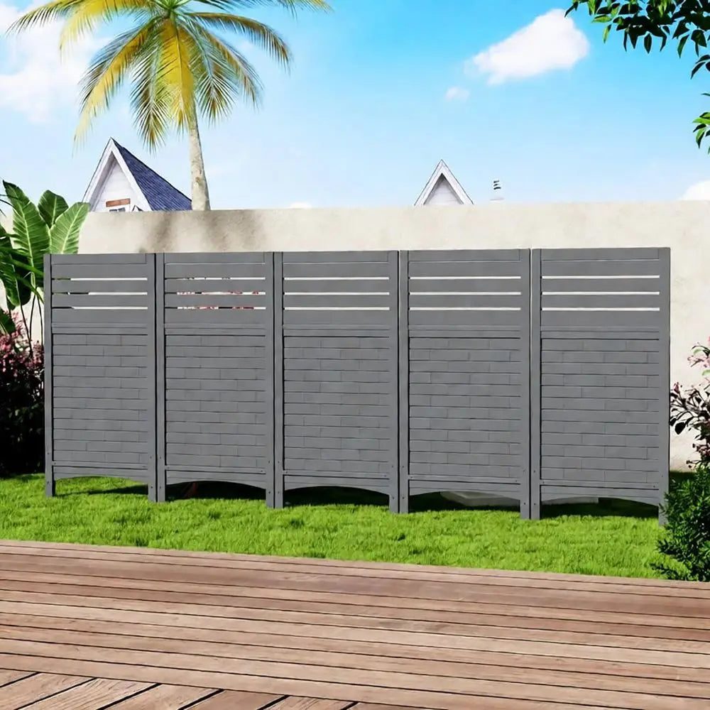 4-Pack Grey Outdoor Privacy Screens for Air Conditioners and Pool Equipment Enclosures