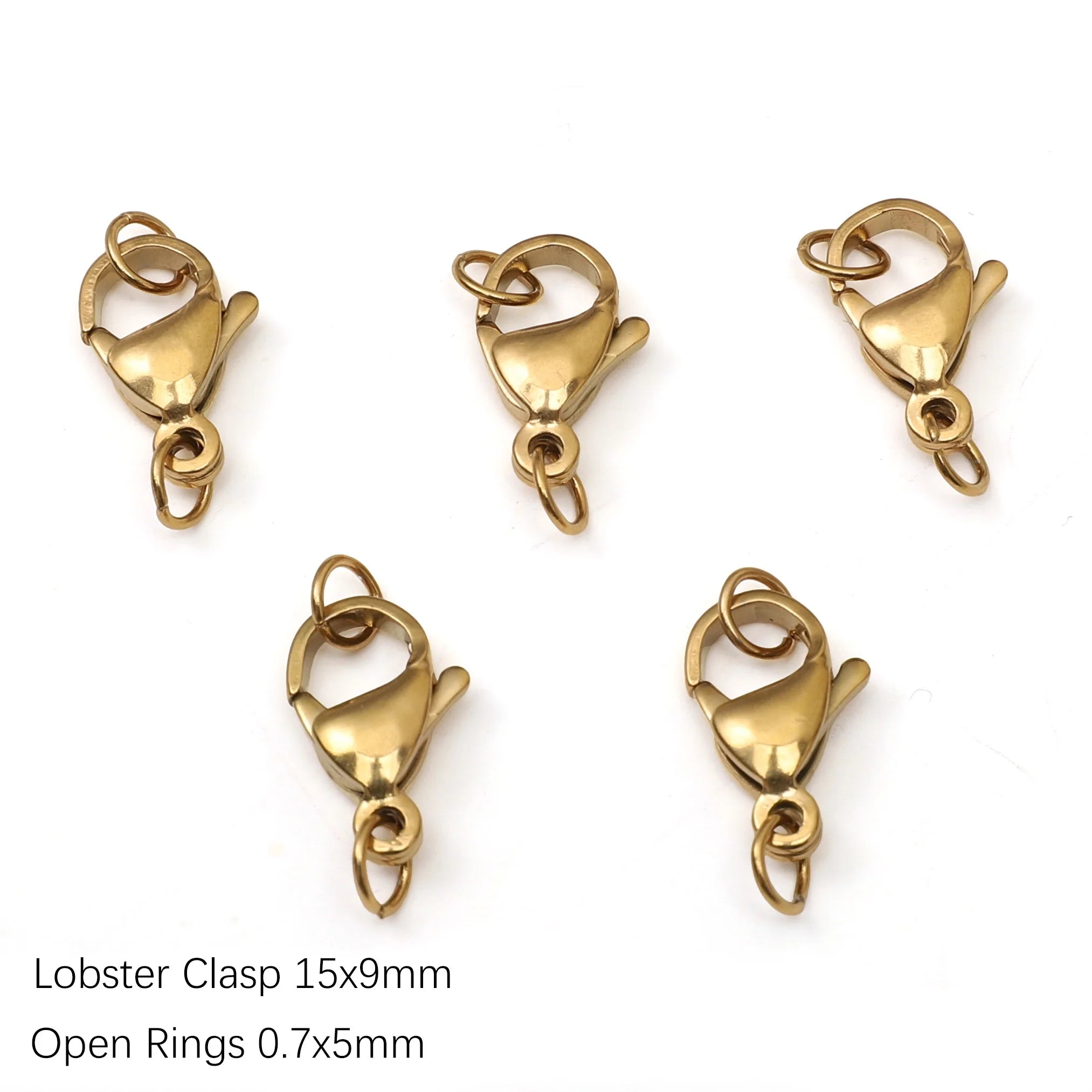 5-10Pcs Rhodium/Gold Color Stainless Steel Lobster Clasps With Rings DIY Bracelet Necklace Jewelry Making Connectors Accessories