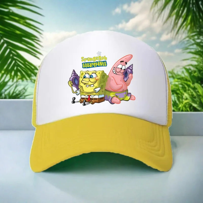 Kids Hat Beautiful Girl Anime SpongeBob Print 6-15Yrs Boy Girl Youth 58CM Travel Sun Hat Baseball Hat Charming Casual Sports Hat