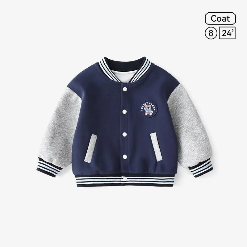 2025new boys and girlsOuterwear spring utumn clothing uniforms trend Casual Outfit handsome Long Sleeve Cartoon baseball jacket