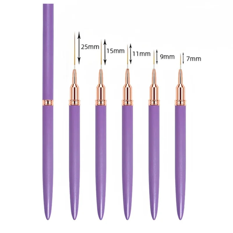 LINMANDA Nail Art Liner Brushes Long Lines Liner Brush UV Gel Polish Painting Nail Design Brush Metal Handle Nail Drawing Pens