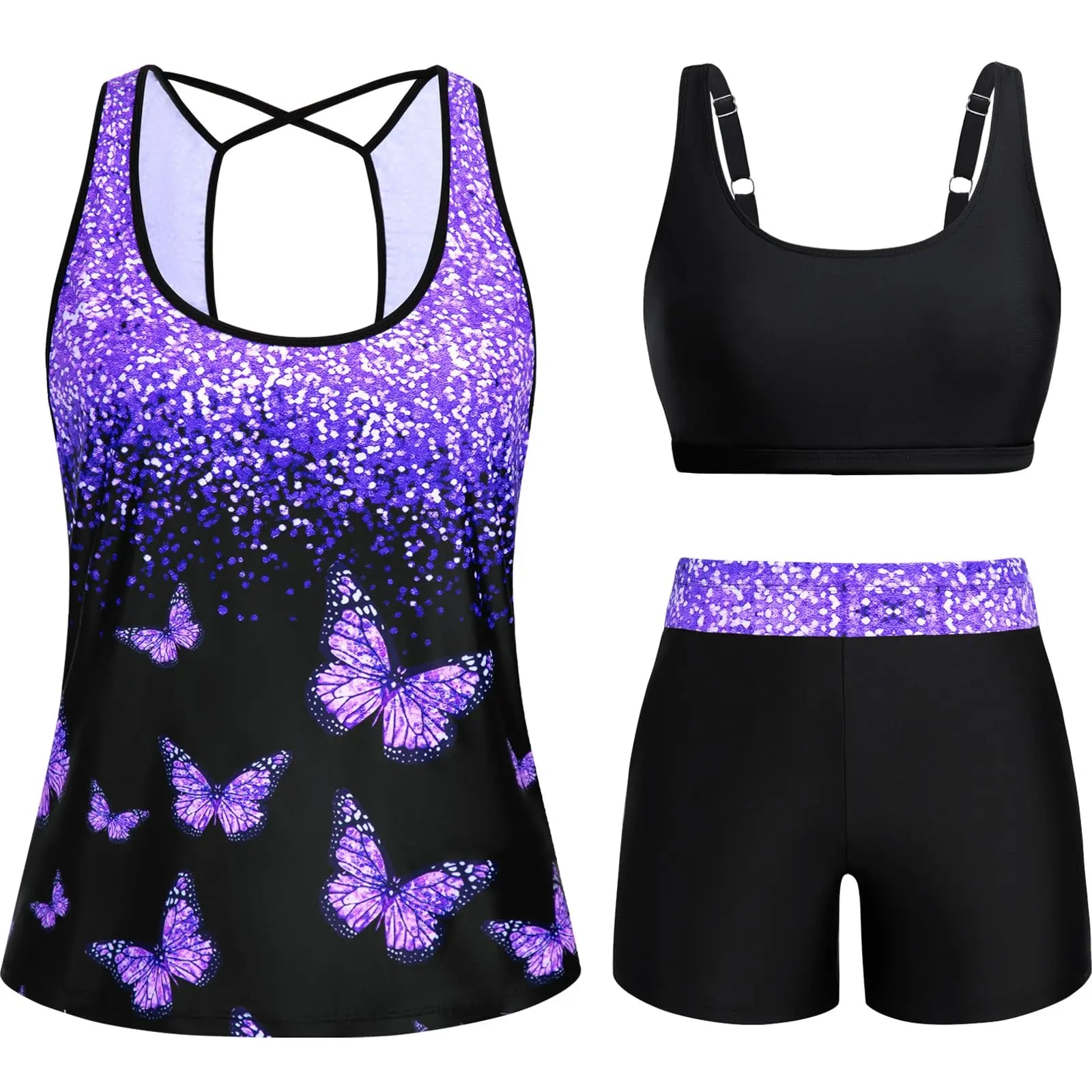 Arolina 3 Piece Swimsuits for Women Tankini Sets Modest Bathing Suits Plus Size Swimsuit Swimwear 2026