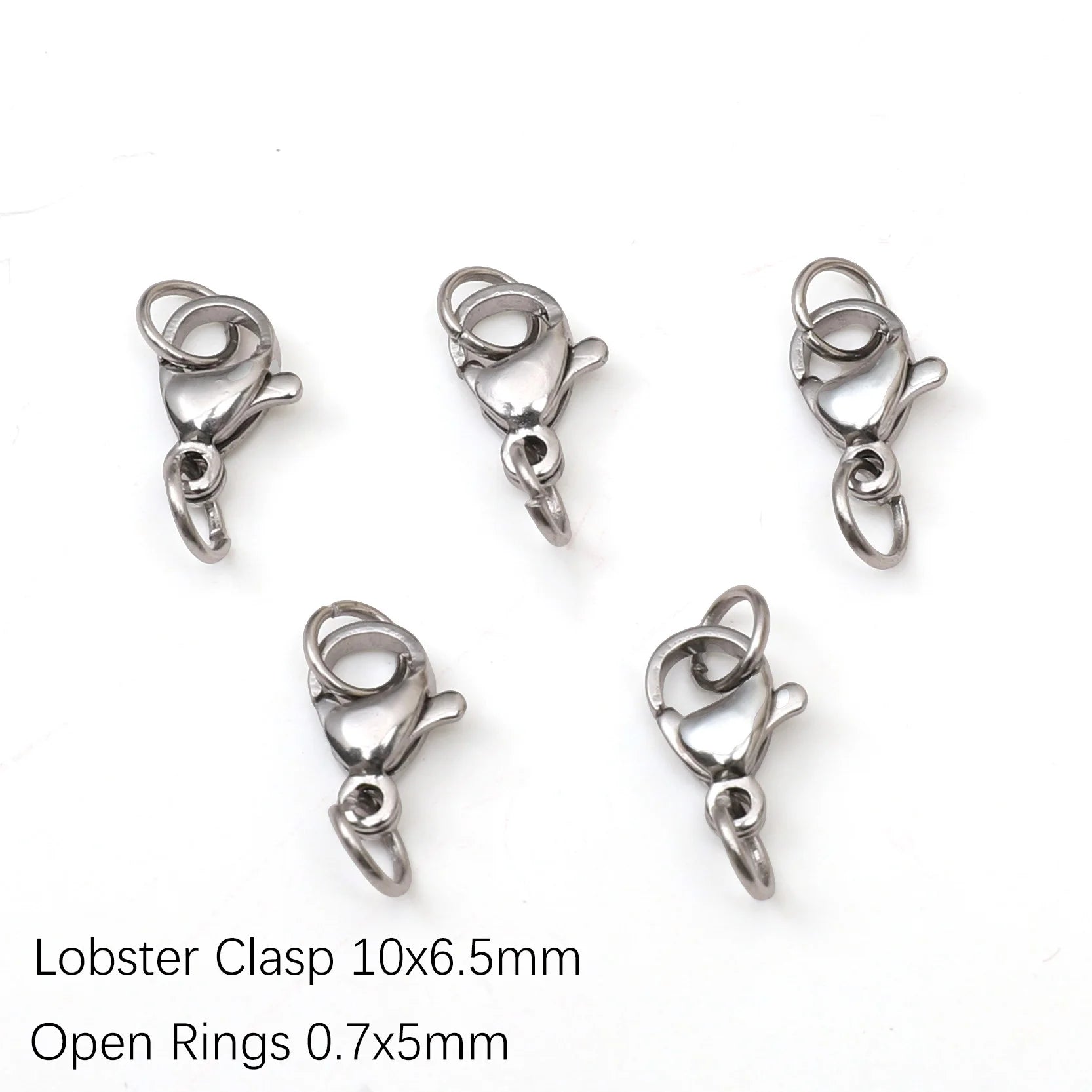 5-10Pcs Rhodium/Gold Color Stainless Steel Lobster Clasps With Rings DIY Bracelet Necklace Jewelry Making Connectors Accessories