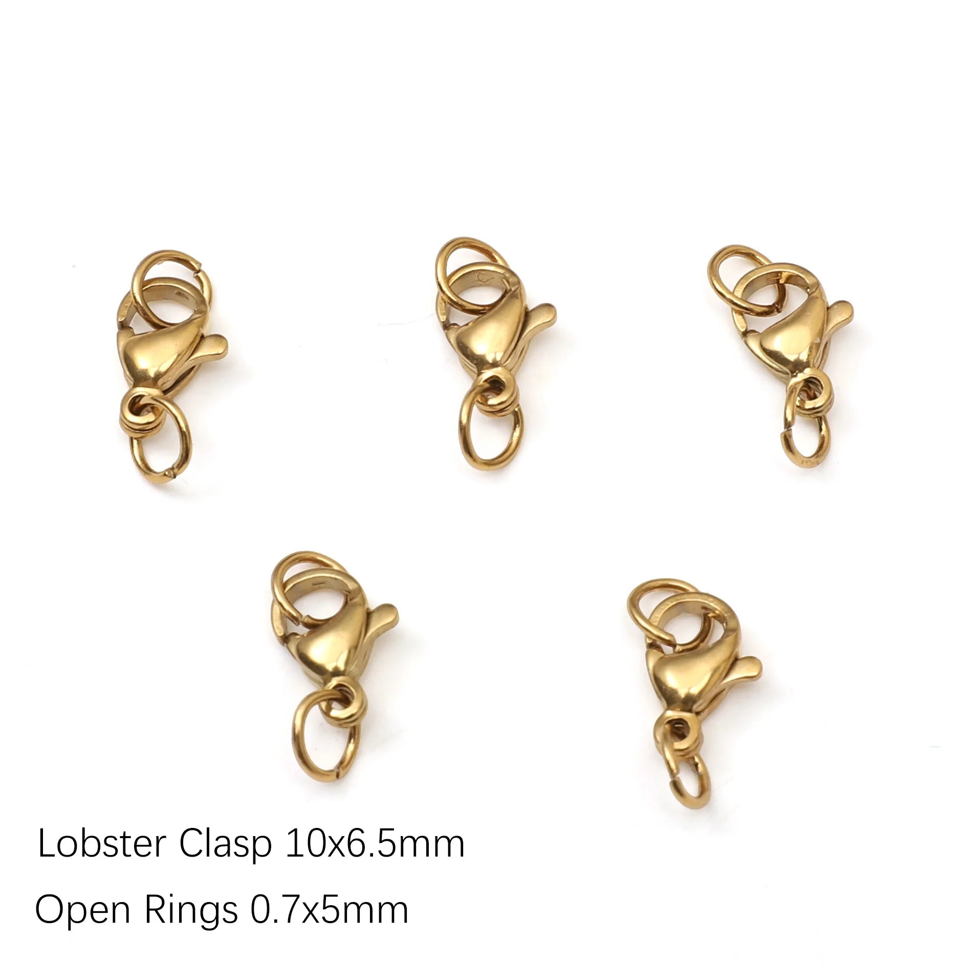 5-10Pcs Rhodium/Gold Color Stainless Steel Lobster Clasps With Rings DIY Bracelet Necklace Jewelry Making Connectors Accessories