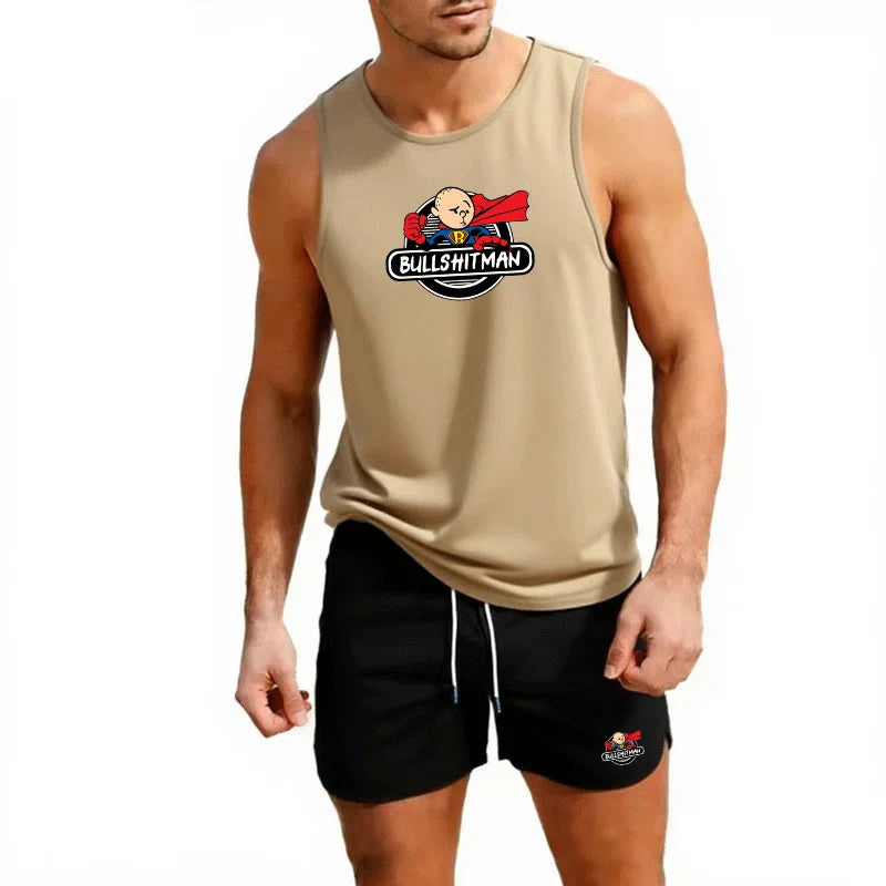 This men’s short-sleeve suit set blends casual comfort with modern style.  fabric a sharp, neat look.