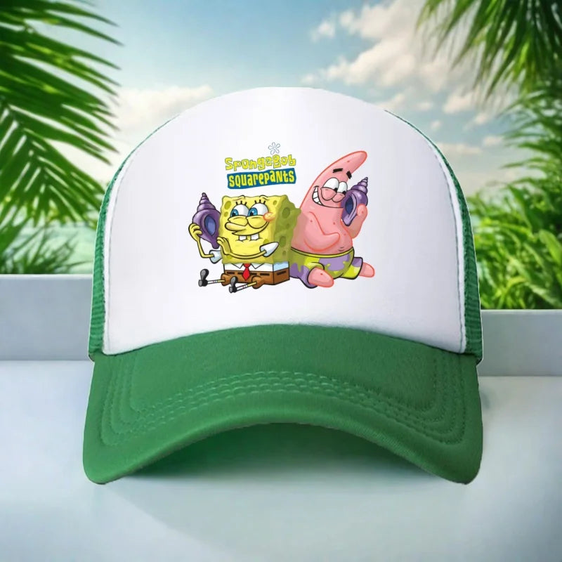 Kids Hat Beautiful Girl Anime SpongeBob Print 6-15Yrs Boy Girl Youth 58CM Travel Sun Hat Baseball Hat Charming Casual Sports Hat
