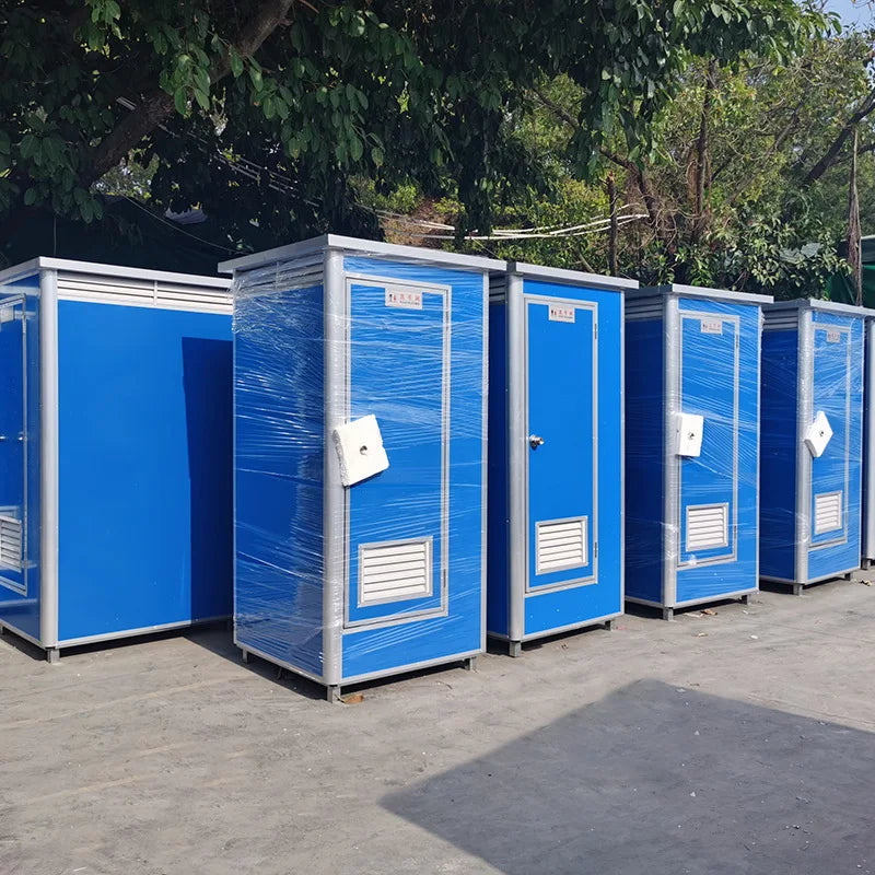 Prefabricated Shower Cabin Single Double White Blue Gray Outdoor Public Bathroom Mobile Portable Toilet Unit
