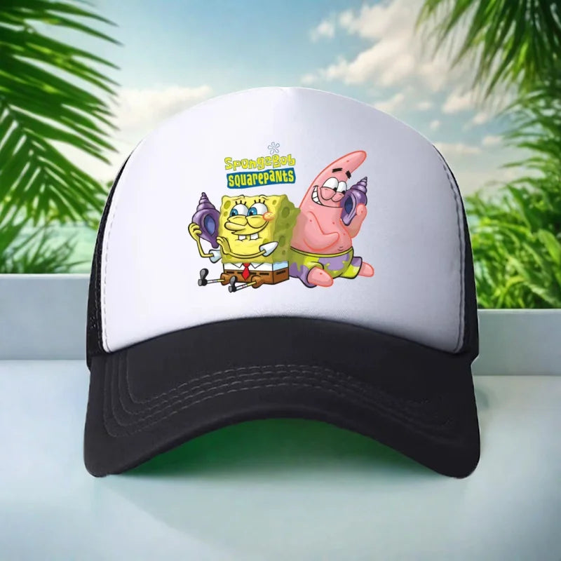 Kids Hat Beautiful Girl Anime SpongeBob Print 6-15Yrs Boy Girl Youth 58CM Travel Sun Hat Baseball Hat Charming Casual Sports Hat