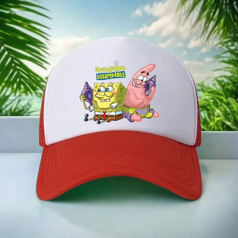 Kids Hat Beautiful Girl Anime SpongeBob Print 6-15Yrs Boy Girl Youth 58CM Travel Sun Hat Baseball Hat Charming Casual Sports Hat