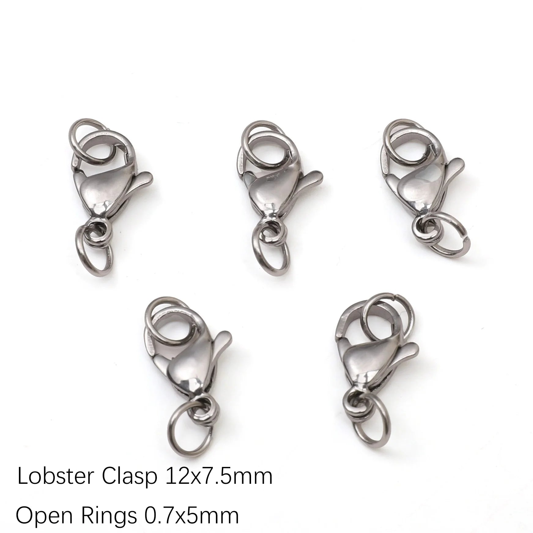 5-10Pcs Rhodium/Gold Color Stainless Steel Lobster Clasps With Rings DIY Bracelet Necklace Jewelry Making Connectors Accessories