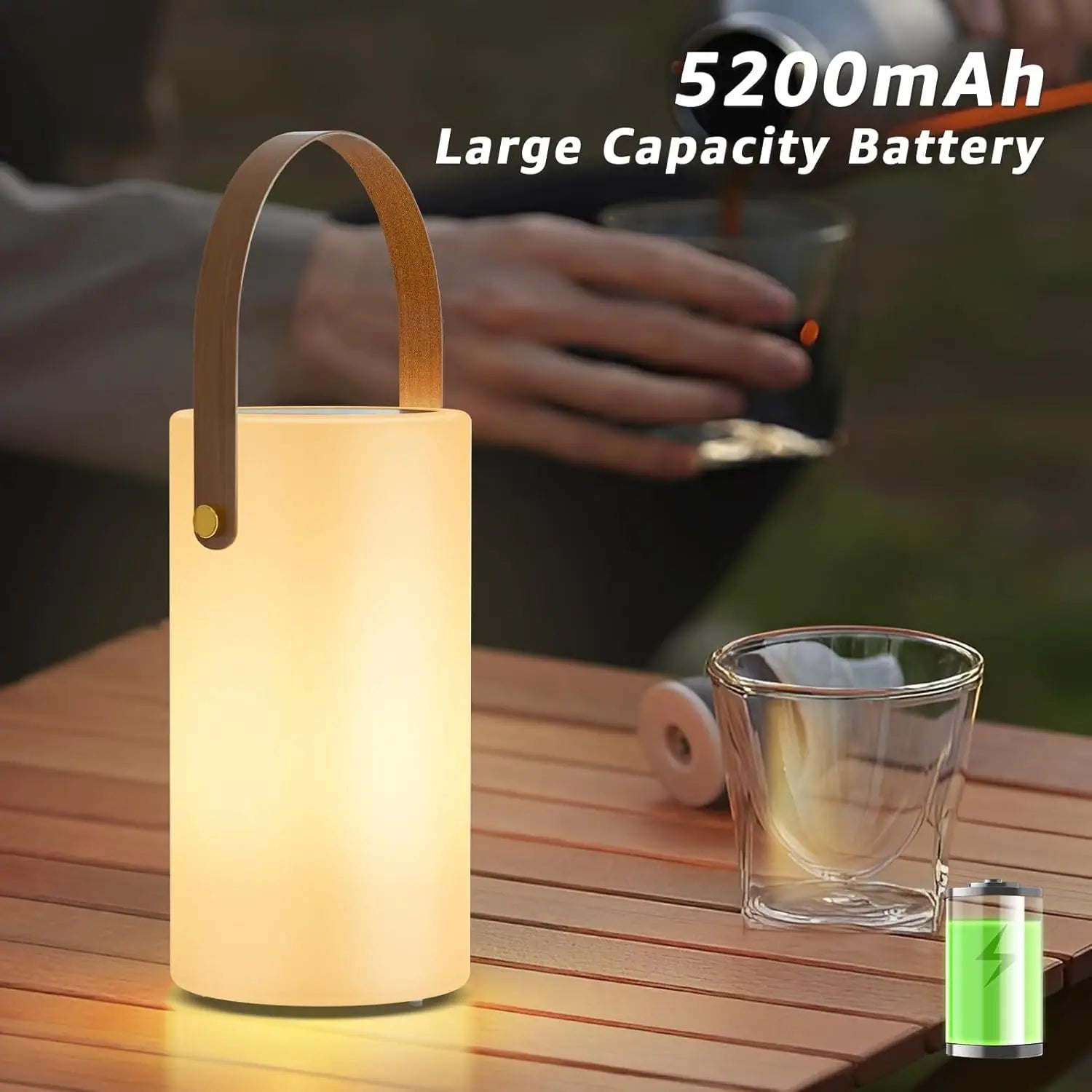 2-Pack Solar Lanterns Outdoor Waterproof LED Warm RGB Portable Rechargeable Lights for Patio Camping