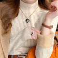 Women's Turtleneck Sweater Winter 2025 Retro with Velvet Lining Thickened Inner Wear Thermal Knitting Bottoming Shirt Pullovers