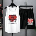 Looking For Somebody To Love Design Male Summer Loose Basic Short Set Simple All-Match Vest Street Casual Sportpants Soft Shorts