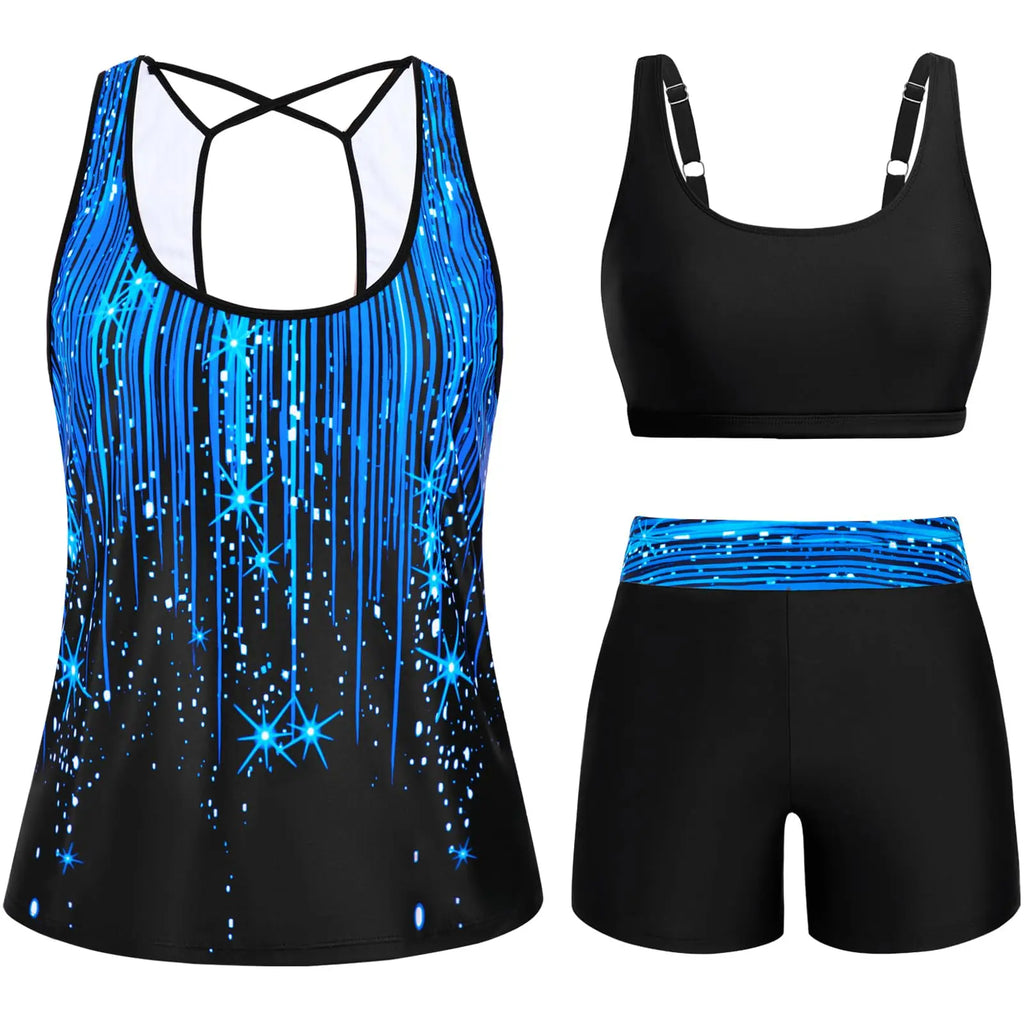 Arolina 3 Piece Swimsuits for Women Tankini Sets Modest Bathing Suits Plus Size Swimsuit Swimwear 2026