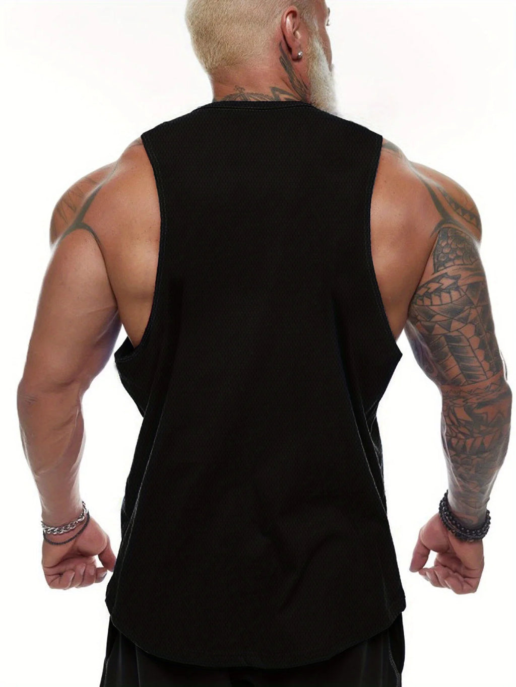 Summer men's sleeveless letter-printed turtleneck sweater - versatile, comfortable, suitable for casual outings