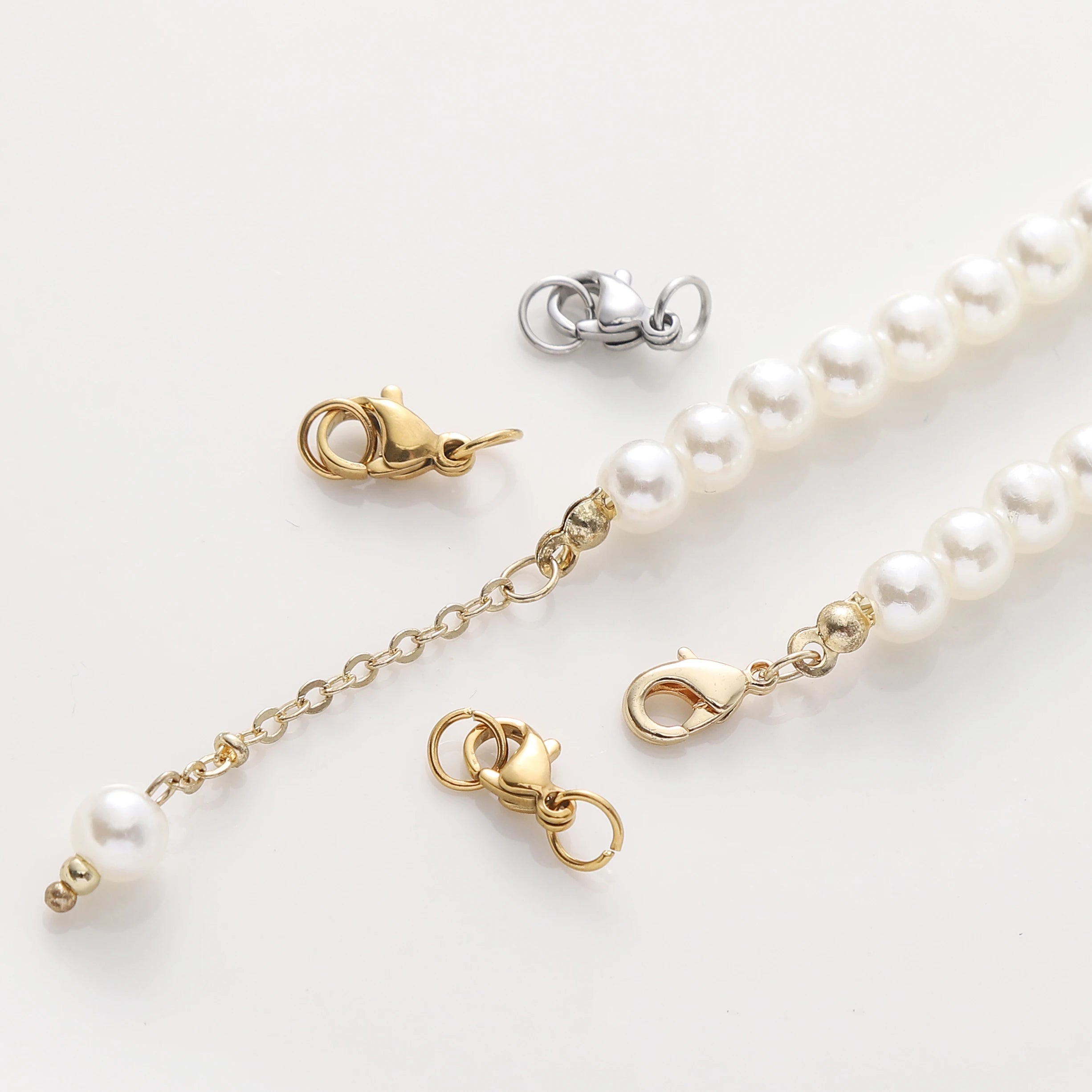 5-10Pcs Rhodium/Gold Color Stainless Steel Lobster Clasps With Rings DIY Bracelet Necklace Jewelry Making Connectors Accessories