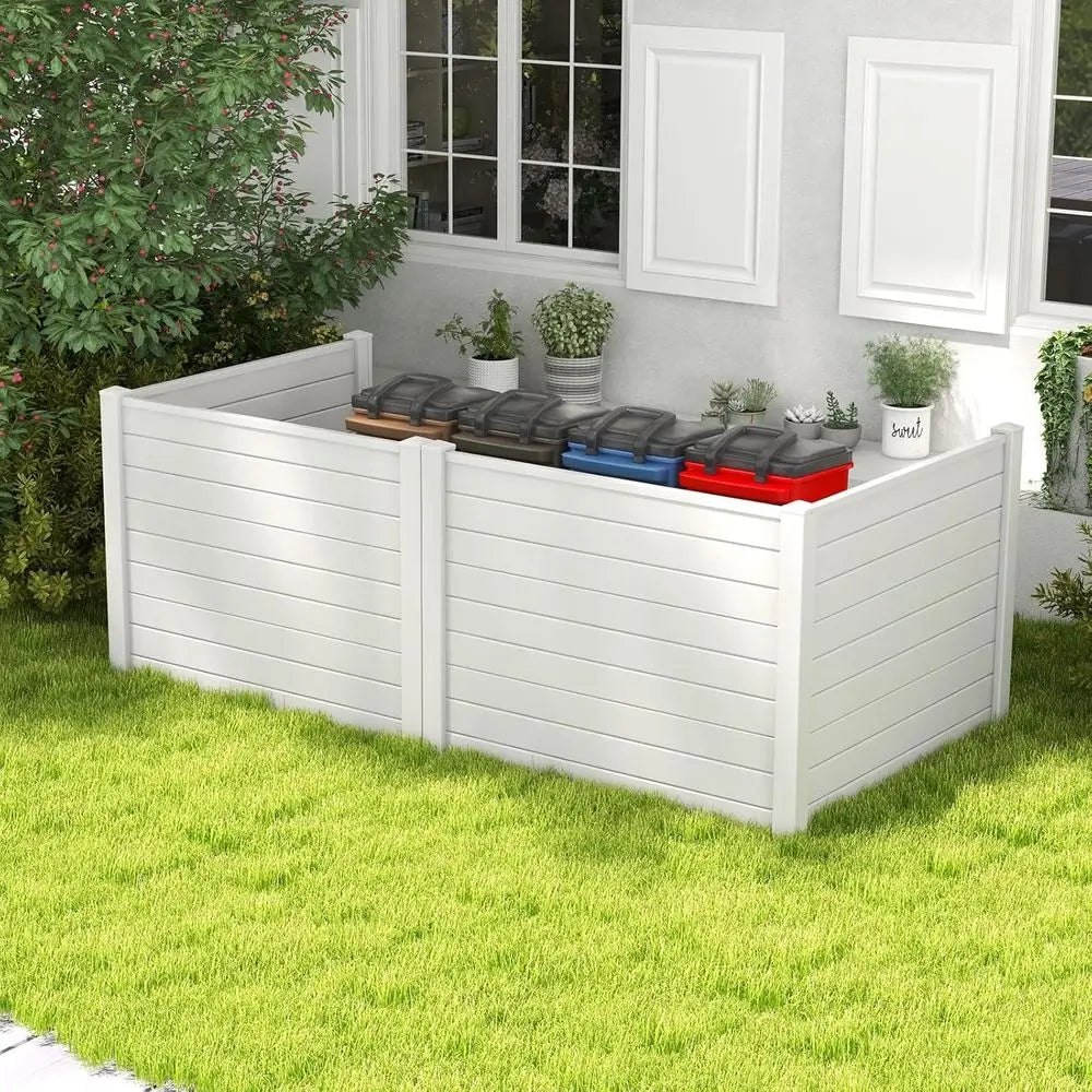 Outdoor Privacy Screen for 4 Panels, 48" L x 36" W Trash Cans, Pool Pumps, or AC Units, White