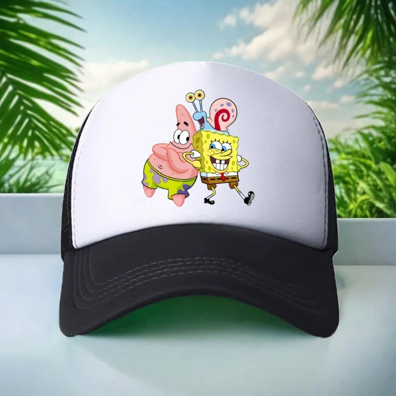 Kids Hat Beautiful Girl Anime SpongeBob Print 6-15Yrs Boy Girl Youth 58CM Travel Sun Hat Baseball Hat Charming Casual Sports Hat