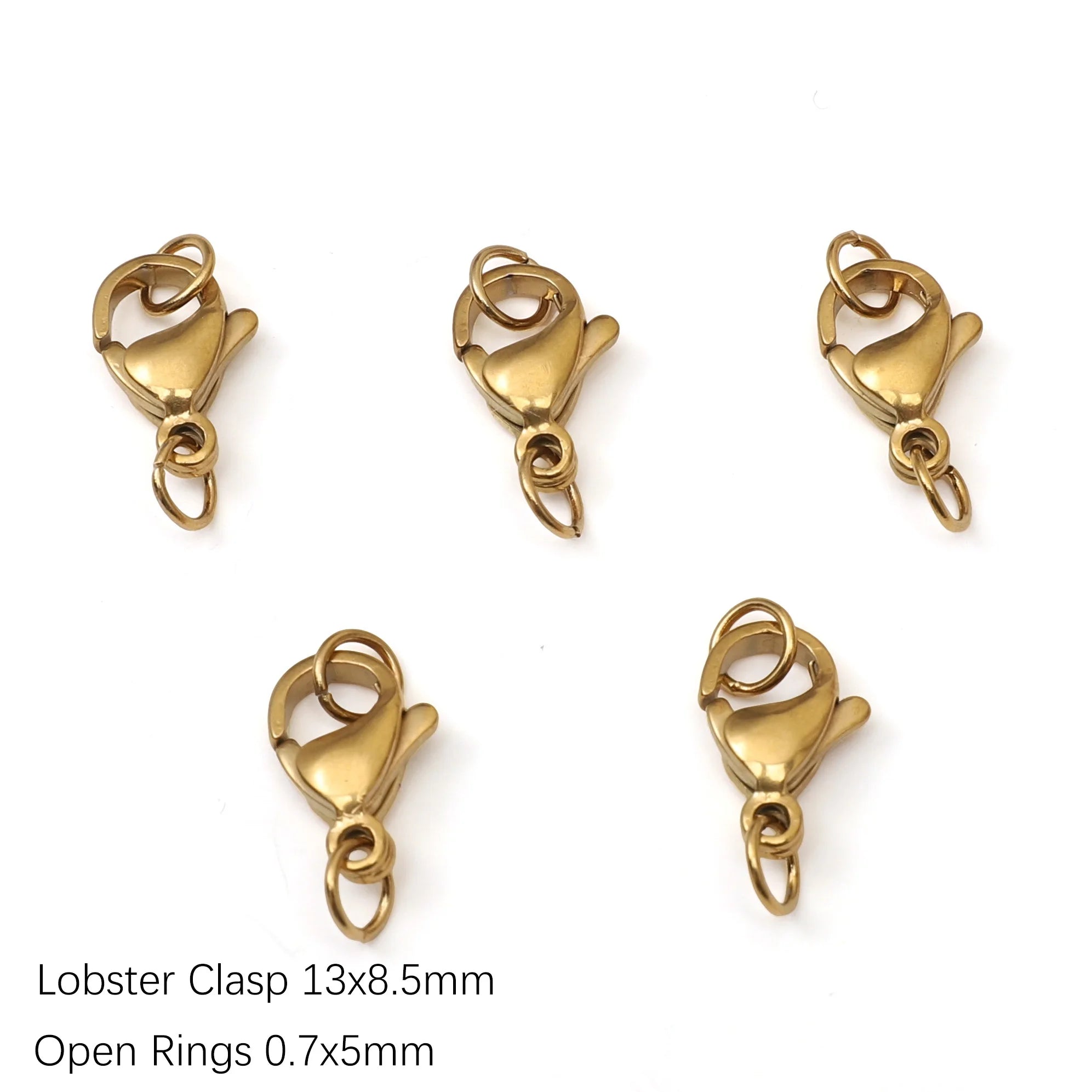 5-10Pcs Rhodium/Gold Color Stainless Steel Lobster Clasps With Rings DIY Bracelet Necklace Jewelry Making Connectors Accessories