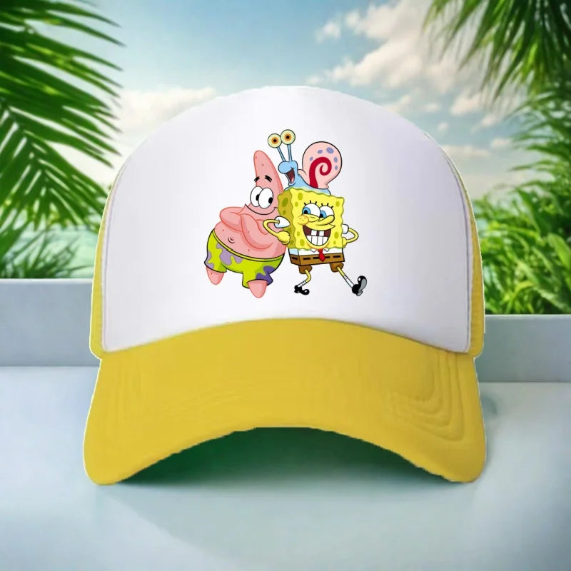 Kids Hat Beautiful Girl Anime SpongeBob Print 6-15Yrs Boy Girl Youth 58CM Travel Sun Hat Baseball Hat Charming Casual Sports Hat
