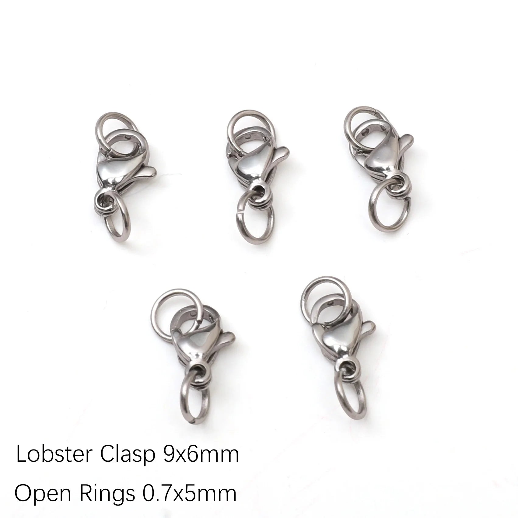 5-10Pcs Rhodium/Gold Color Stainless Steel Lobster Clasps With Rings DIY Bracelet Necklace Jewelry Making Connectors Accessories