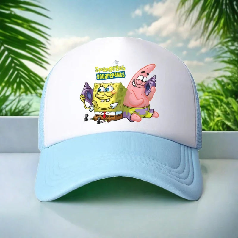 Kids Hat Beautiful Girl Anime SpongeBob Print 6-15Yrs Boy Girl Youth 58CM Travel Sun Hat Baseball Hat Charming Casual Sports Hat