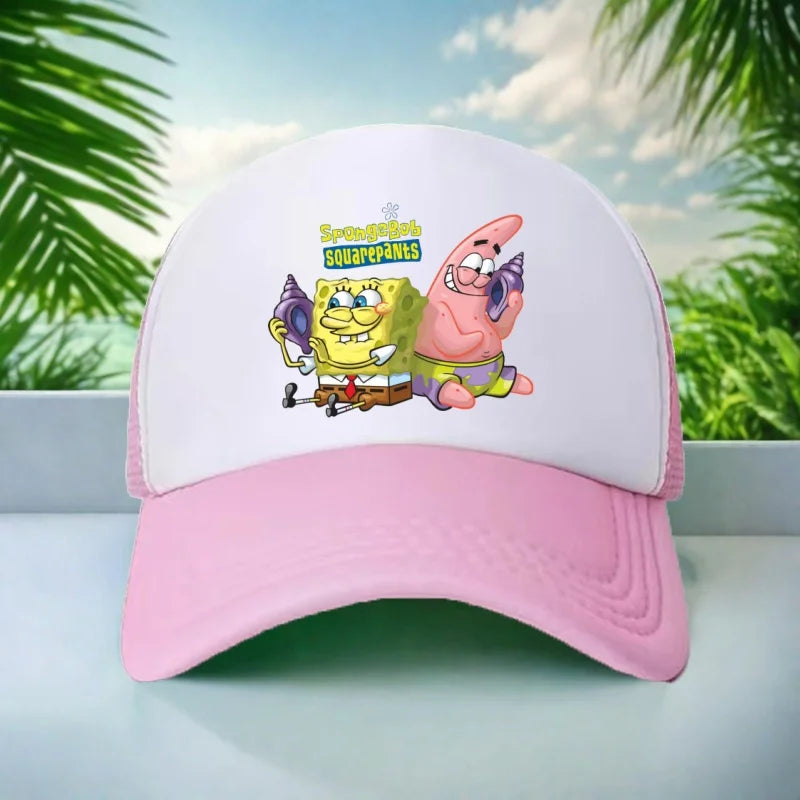 Kids Hat Beautiful Girl Anime SpongeBob Print 6-15Yrs Boy Girl Youth 58CM Travel Sun Hat Baseball Hat Charming Casual Sports Hat