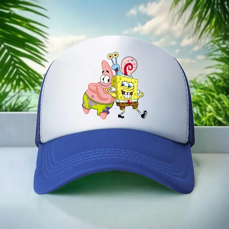 Kids Hat Beautiful Girl Anime SpongeBob Print 6-15Yrs Boy Girl Youth 58CM Travel Sun Hat Baseball Hat Charming Casual Sports Hat