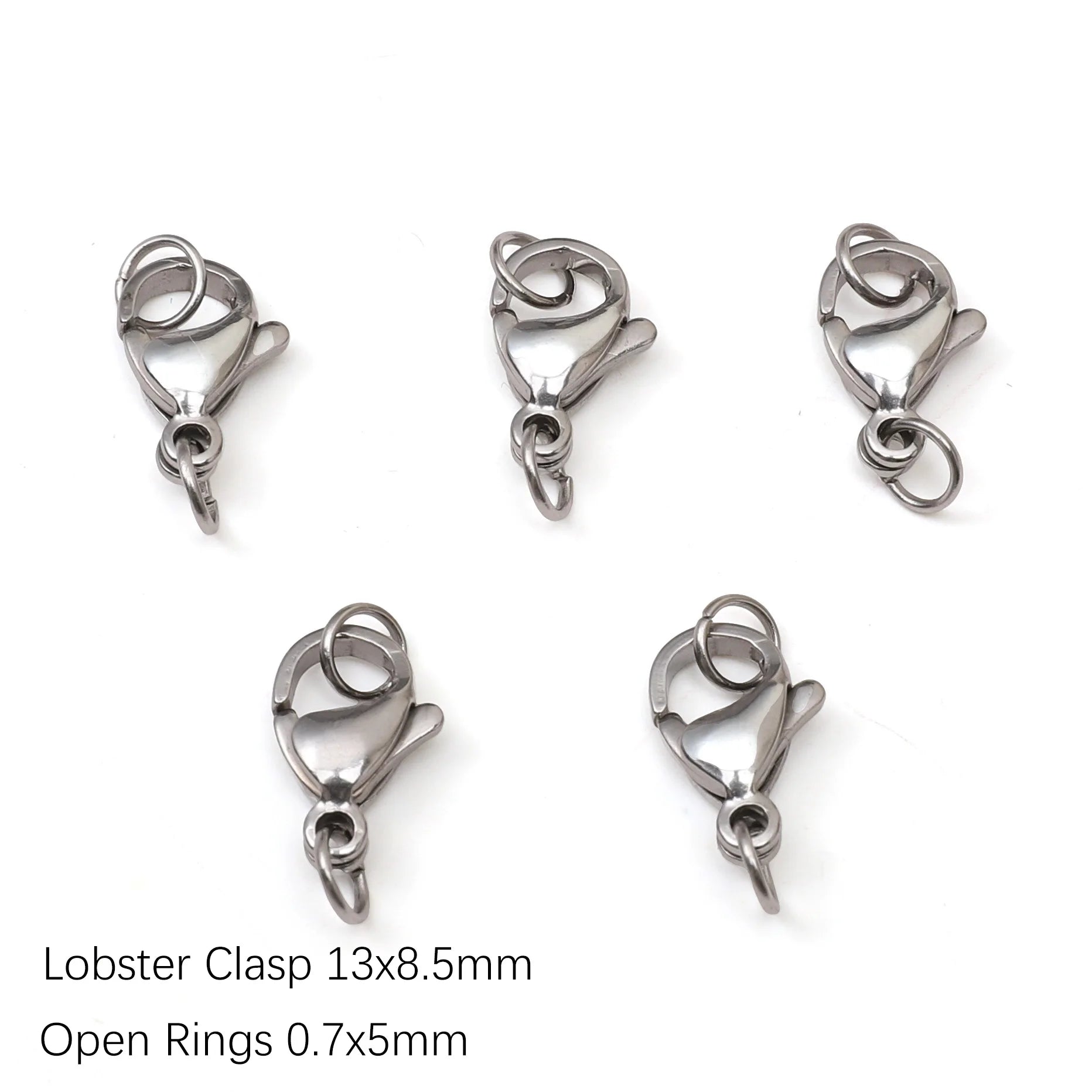 5-10Pcs Rhodium/Gold Color Stainless Steel Lobster Clasps With Rings DIY Bracelet Necklace Jewelry Making Connectors Accessories