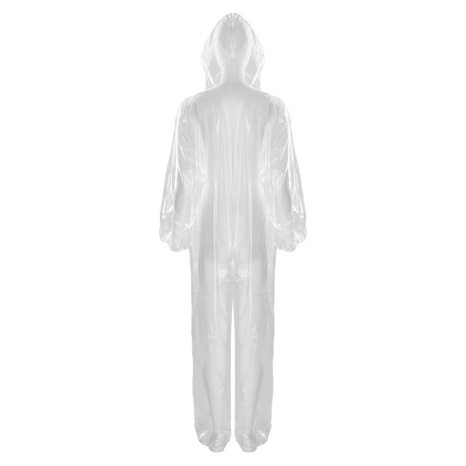Adults Transparent Full-body Hooded Raincoat Portable Convenient One-piece Waterproof Raincoat Jumpsuit for Outdoor Workwear