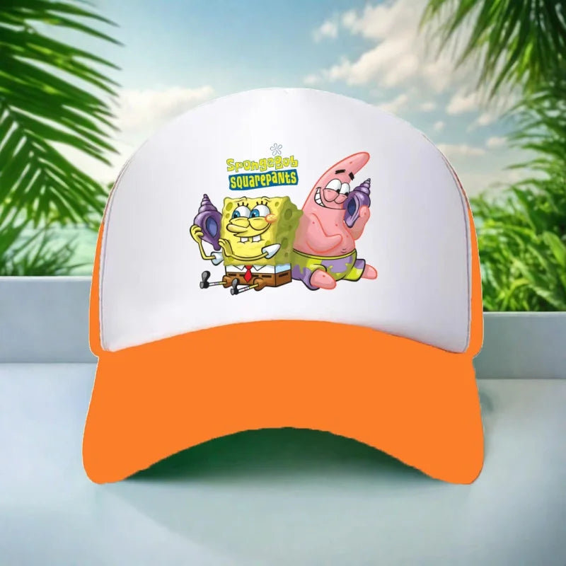Kids Hat Beautiful Girl Anime SpongeBob Print 6-15Yrs Boy Girl Youth 58CM Travel Sun Hat Baseball Hat Charming Casual Sports Hat