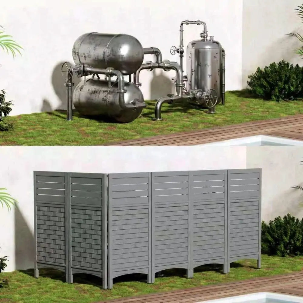 4-Pack Grey Outdoor Privacy Screens for Air Conditioners and Pool Equipment Enclosures