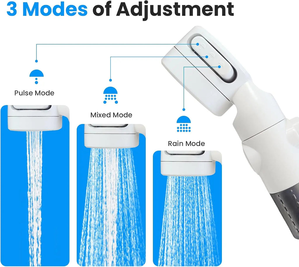 Portable Camping Shower Pump with Digital Display, Multiple Spray Modes for Outdoor Travel and RV Use