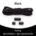 1 Pair Non-Removable Shoelaces Capsule Buckle Elastic Design for Fashionable Board and Sports Shoes