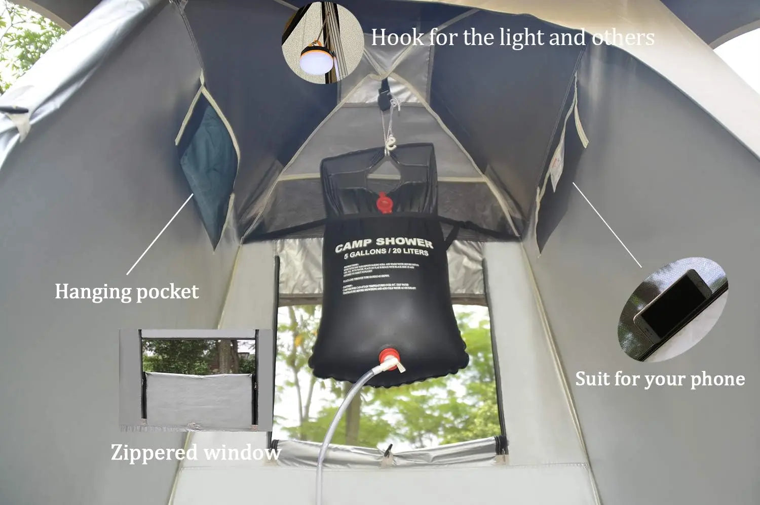 Portable Outdoor Shower Tent for Camping Privacy Changing Room Shelter