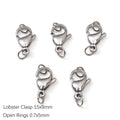 5-10Pcs Rhodium/Gold Color Stainless Steel Lobster Clasps With Rings DIY Bracelet Necklace Jewelry Making Connectors Accessories