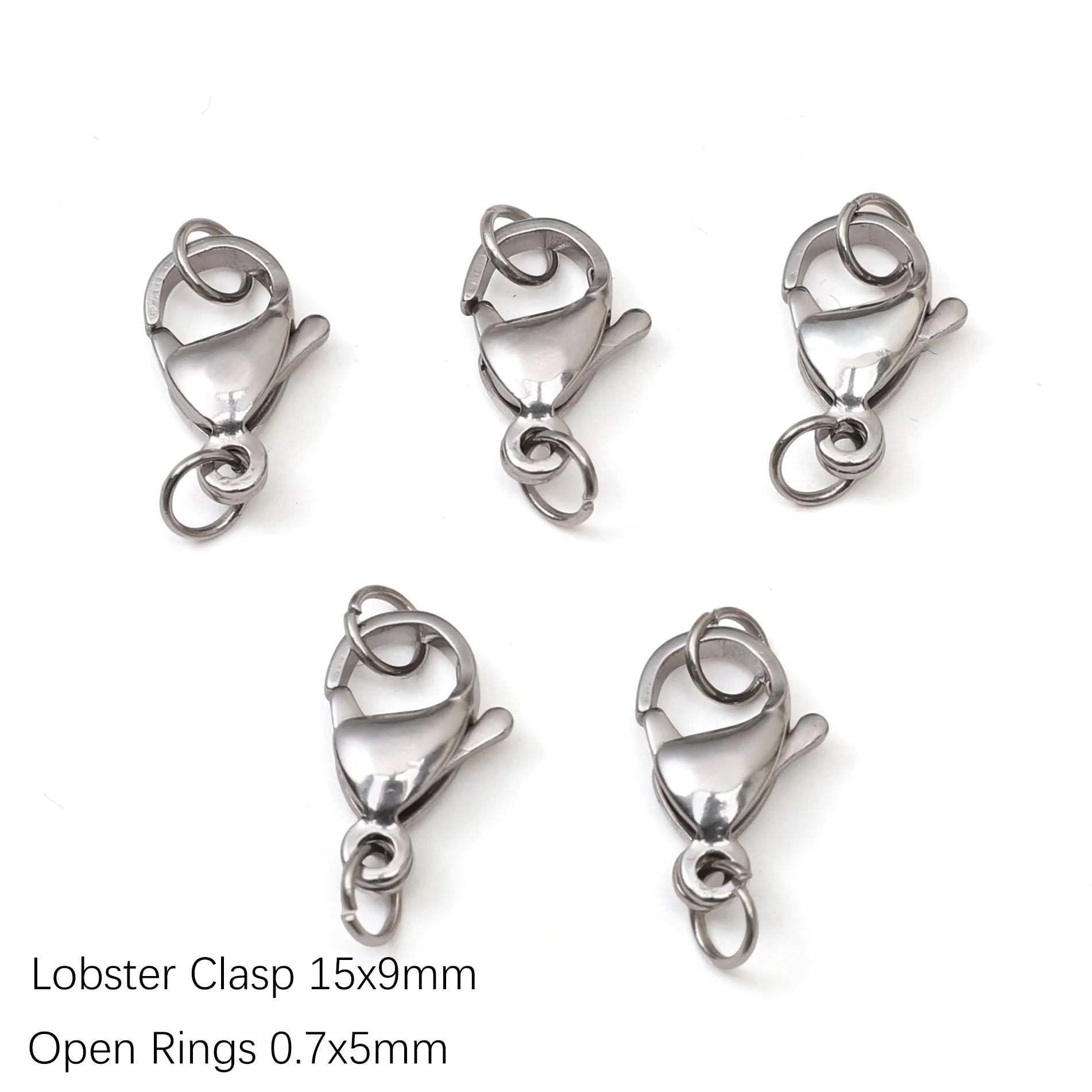 5-10Pcs Rhodium/Gold Color Stainless Steel Lobster Clasps With Rings DIY Bracelet Necklace Jewelry Making Connectors Accessories